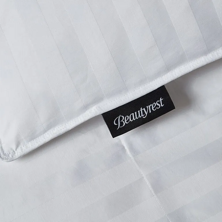 Beautyrest 500 Thread Count Damask Stripe US Grown Cotton Hungarian White Goose Down Comforter