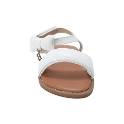 bebe Girl's Fashion Sandals - Dressy Shoes with Puffy Bow and Hanging Logo Charm
