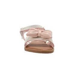 bebe Girl's Fashion Sandals with Puffy Bow and Charm Accent