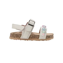 bebe Girl's Footbed Sandals with Beaded Floral Embellishments
