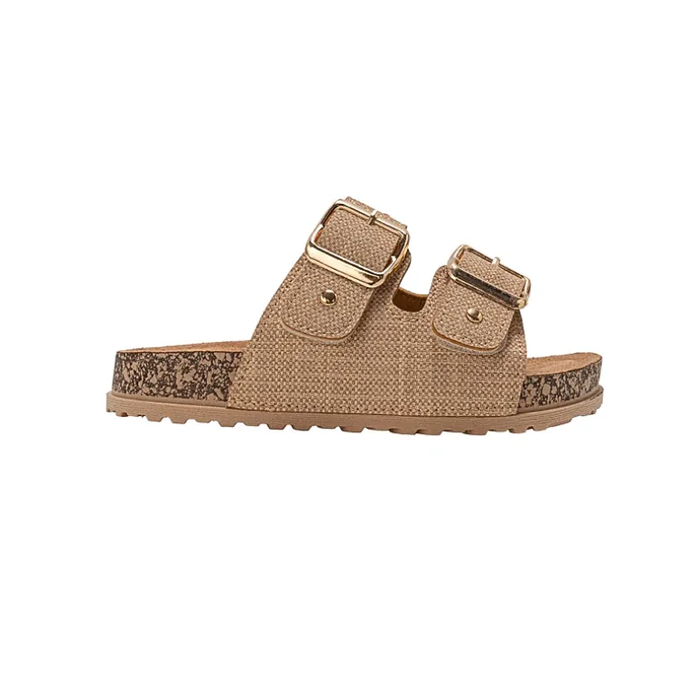 bebe Girl's Footbed Slide Sandals with Cherry Accents