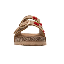 bebe Girl's Footbed Slide Sandals with Cherry Accents