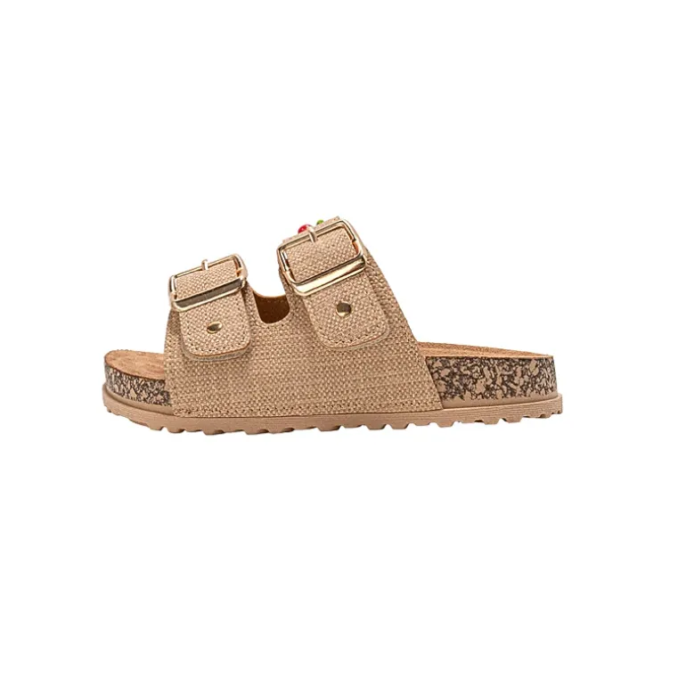 bebe Girl's Footbed Slide Sandals with Cherry Accents