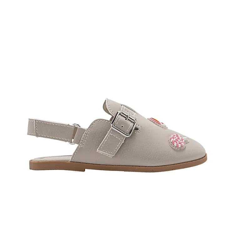 bebe Toddler Girl’s Sandals - Fashion Slip-On Mule Sandals with Charms, Cute Flat Summer Shoes for Little Girls