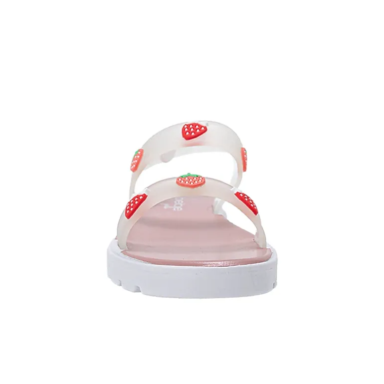 bebe Toddler Girl's Strawberry Charm Sandals with Adjustable Heel Strap