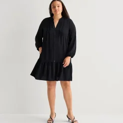Be by CHETTA B Womens Plus 3/4 Sleeve Shirt Dress