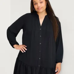 Be by CHETTA B Womens Plus 3/4 Sleeve Shirt Dress