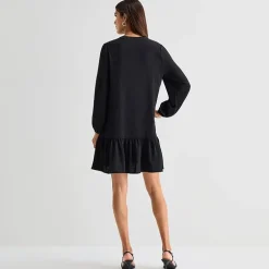 Be by CHETTA B Womens V Neck Long Sleeve Shift Dress