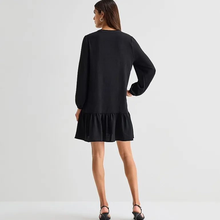 Be by CHETTA B Womens V Neck Long Sleeve Shift Dress