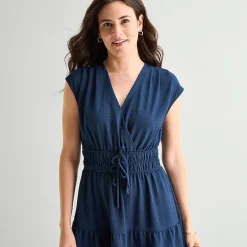 Be by CHETTA B Womens V Neck Sleeveless Fit + Flare Dress