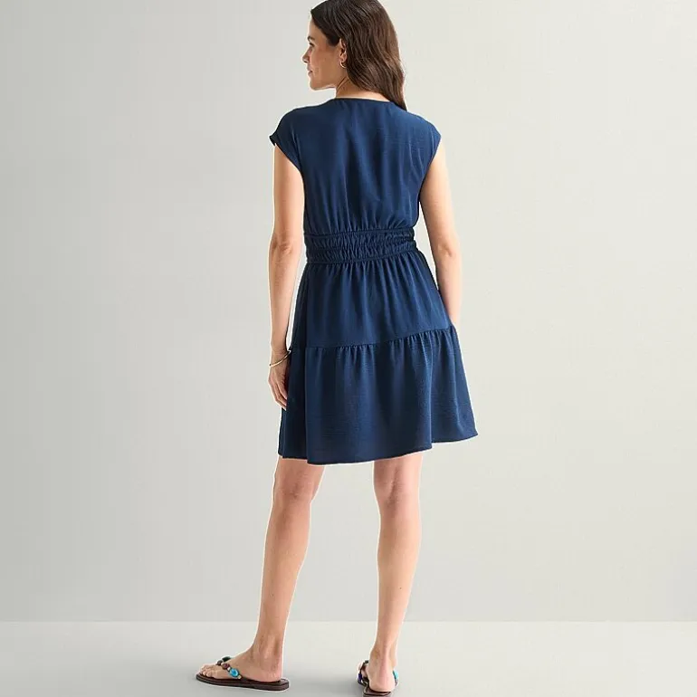 Be by CHETTA B Womens V Neck Sleeveless Fit + Flare Dress