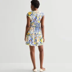 Be by CHETTA B Womens V Neck Sleeveless Drop Shoulder Floral Fit + Flare Dress
