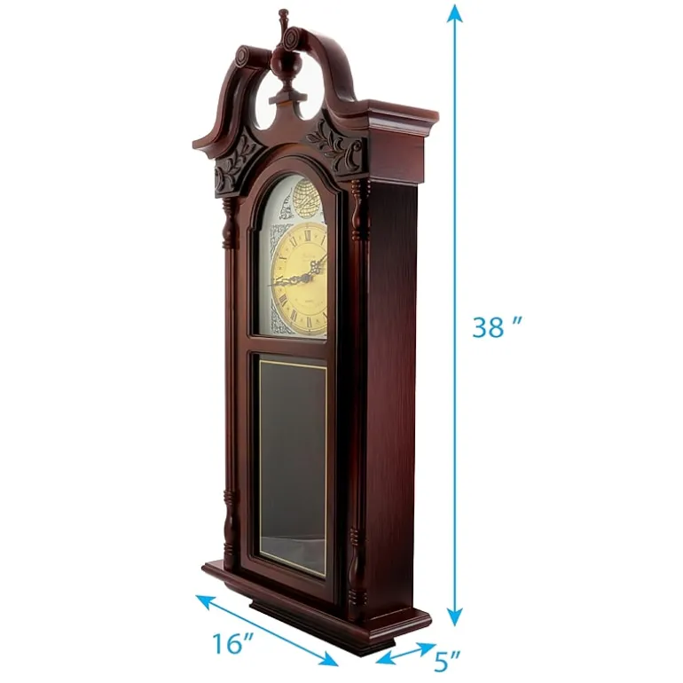 Bedford Clock Collection Grand Antique Chiming Wall Clock