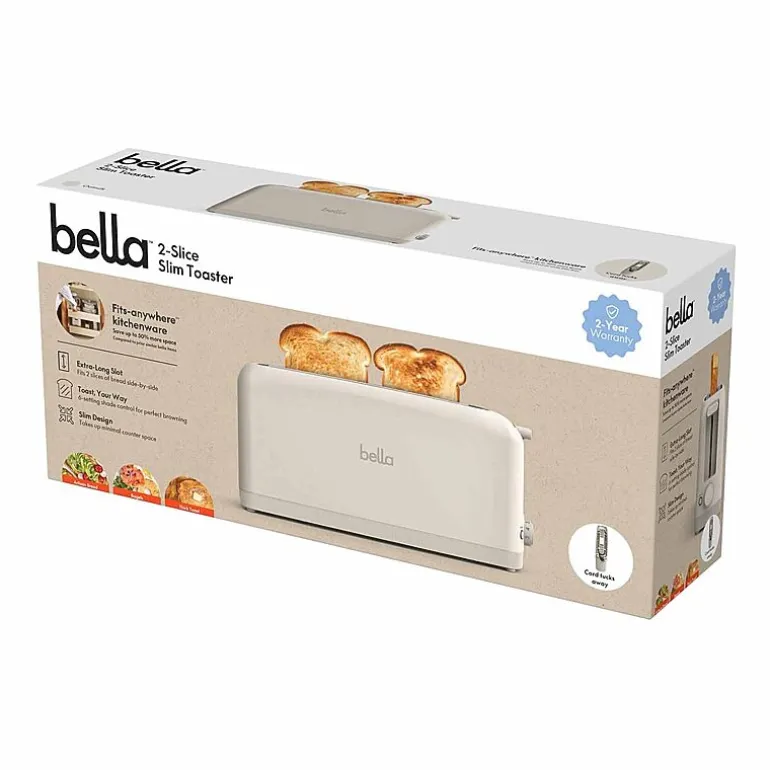 bella 2-Slice Slim Toaster, Fits-anywhere™ kitchenware