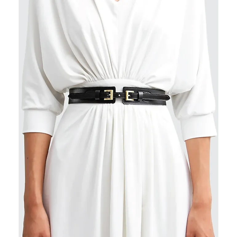 Belle & Bloom Womens London Fog Leather Waist Belt