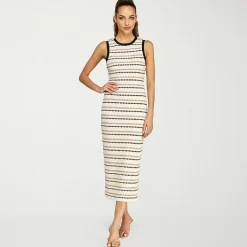 belle vie Womens Midi Scoop Neck Sleeveless Maxi Dress