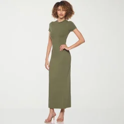 belle vie Womens Short Sleeve Shirt Dress