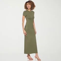 belle vie Womens Short Sleeve Shirt Dress