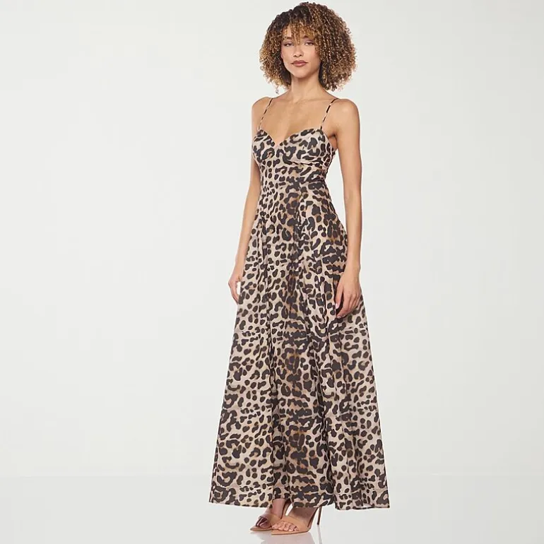 belle vie Womens V Neck Sleeveless Maxi Dress