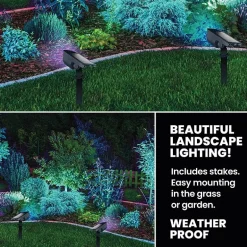 Bell + Howell Bionic Color Burst Solar Powered Landscape Lighting - Set of 2