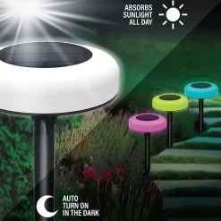 Bell + Howell Color Changing Solar Decorative Lights with Auto On/Off Lights and Weatherproof - 4 Pack