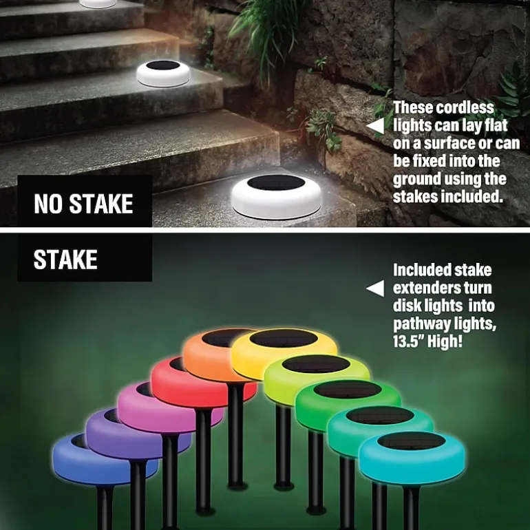 Bell + Howell Color Changing Solar Decorative Lights with Auto On/Off Lights and Weatherproof - 4 Pack