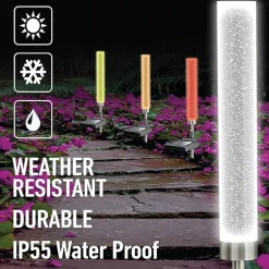 Bell + Howell Glimmer Sticks Solar Powered Landscape Lighting - Set of 4