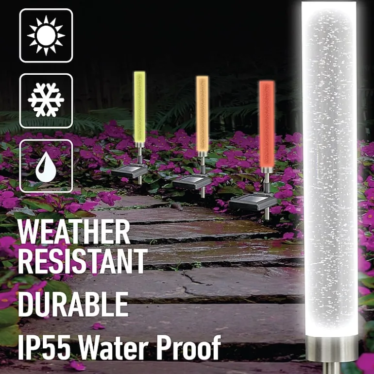 Bell + Howell Glimmer Sticks Solar Powered Landscape Lighting - Set of 4