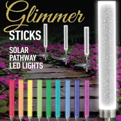 Bell + Howell Glimmer Sticks Solar Powered Landscape Lighting - Set of 4