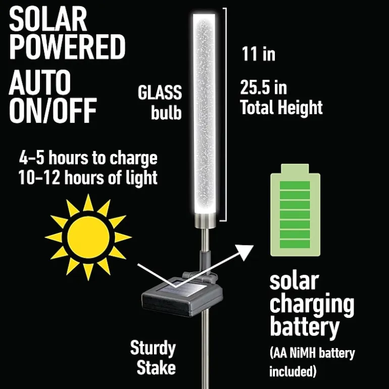 Bell + Howell Glimmer Sticks Solar Powered Landscape Lighting - Set of 4