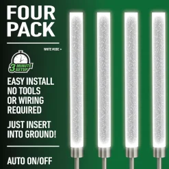 Bell + Howell Glimmer Sticks Solar Powered Landscape Lighting - Set of 4