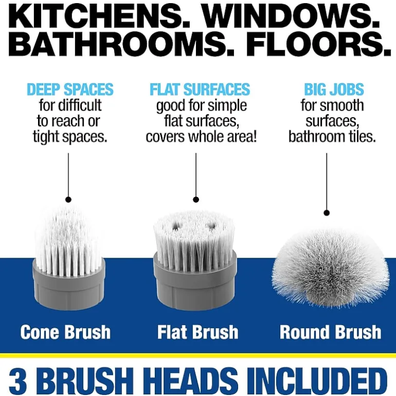 Bell + Howell Scrubtastic Rechargeable Multi Purpose Extendable Power Scrubber