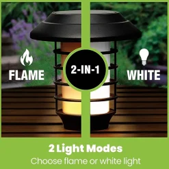Bell + Howell Solar Powered Pathway and Garden Lights with 2 Lighting Modes - Set of 2