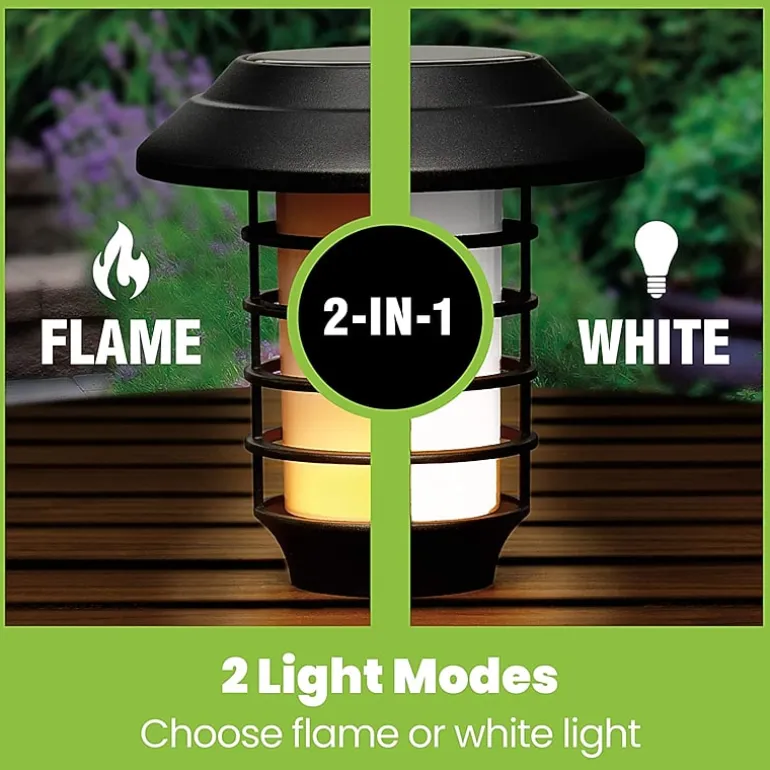 Bell + Howell Solar Powered Pathway and Garden Lights with 2 Lighting Modes - Set of 2