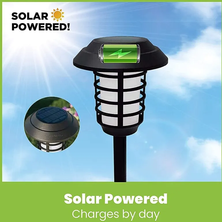 Bell + Howell Solar Powered Pathway and Garden Lights with 2 Lighting Modes - Set of 2