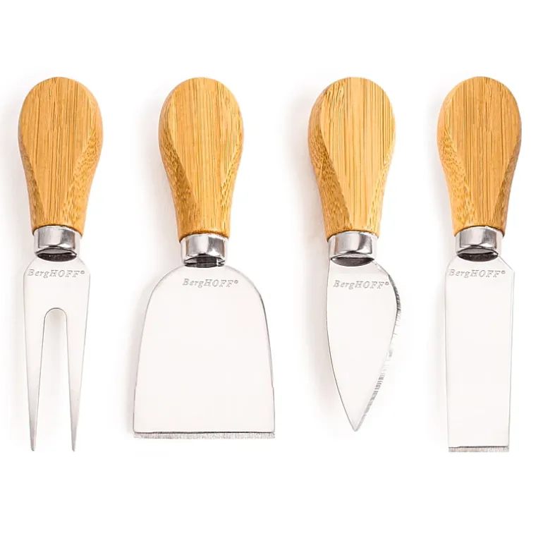 BergHOFF Bamboo Round Covered Cheese Board and Tool Set
