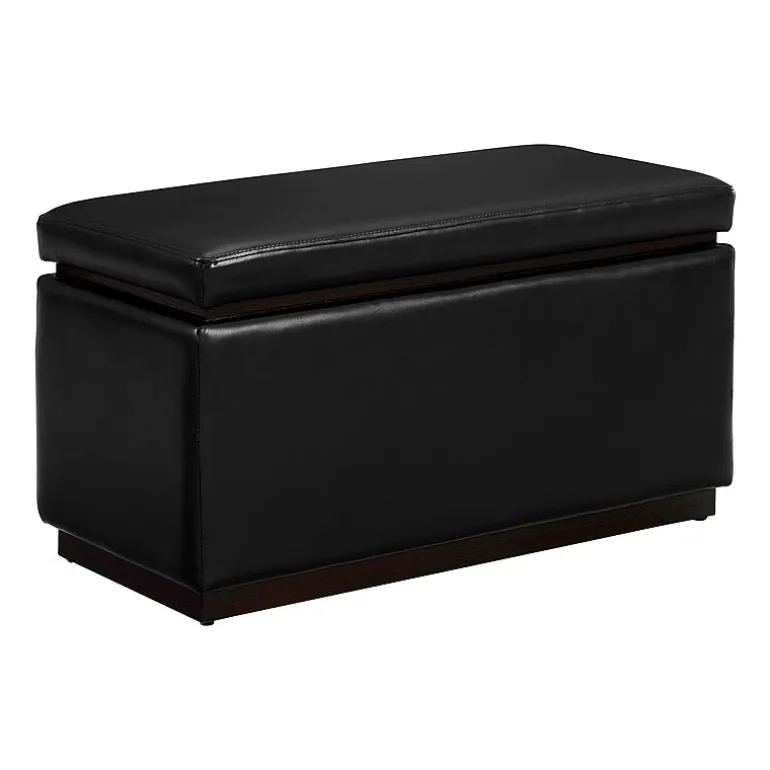 Berlinda Faux Leather Rectangular Storage Ottoman