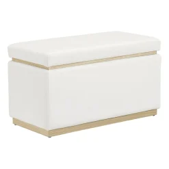Berlinda Faux Leather Rectangular Storage Ottoman