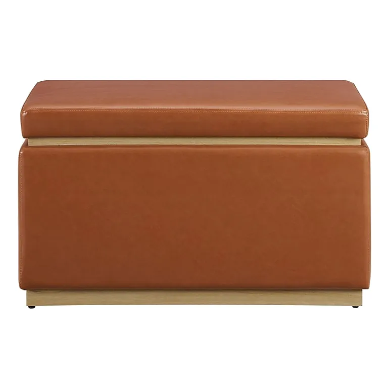 Berlinda Faux Leather Rectangular Storage Ottoman