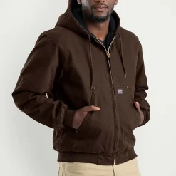 Berne Highland Washed Duck Mens Hooded Heavyweight Big and Tall Work Jacket