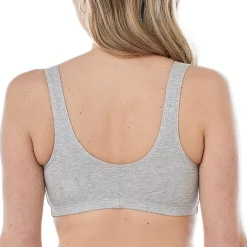 Bestform Comfortable Unlined Wireless Cotton Stretch Sports Bra with Front Closure- 5006014