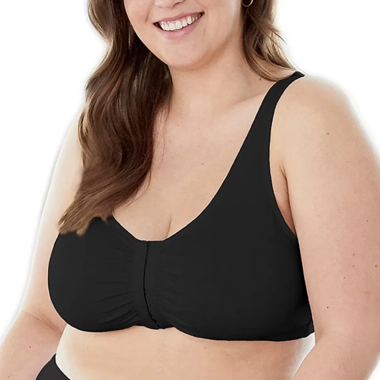 Bestform Comfortable Unlined Wireless Cotton Stretch Sports Bra with Front Closure- 5006014