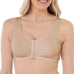 Bestform Comfortable Unlined Wireless Cotton Stretch Sports Bra with Front Closure- 5006014