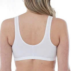 Bestform Comfortable Unlined Wireless Cotton Stretch Sports Bra with Front Closure- 5006014