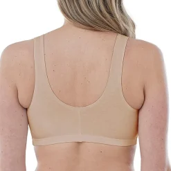 Bestform Comfortable Unlined Wireless Cotton Stretch Sports Bra with Front Closure- 5006014