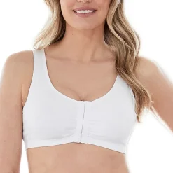 Bestform Comfortable Unlined Wireless Cotton Stretch Sports Bra with Front Closure- 5006014