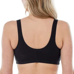 Bestform Comfortable Unlined Wireless Cotton Stretch Sports Bra with Front Closure- 5006014