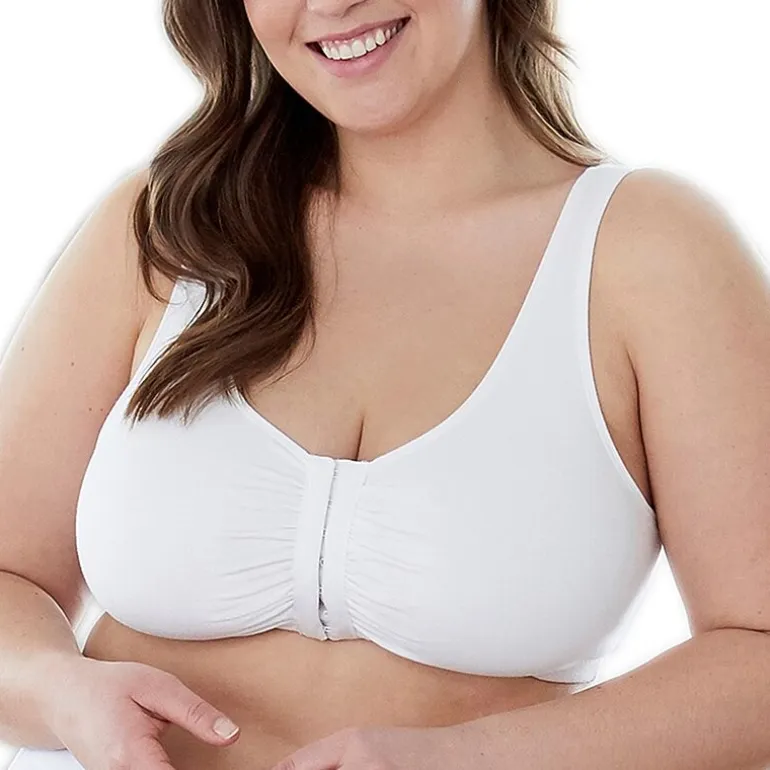Bestform Comfortable Unlined Wireless Cotton Stretch Sports Bra with Front Closure- 5006014