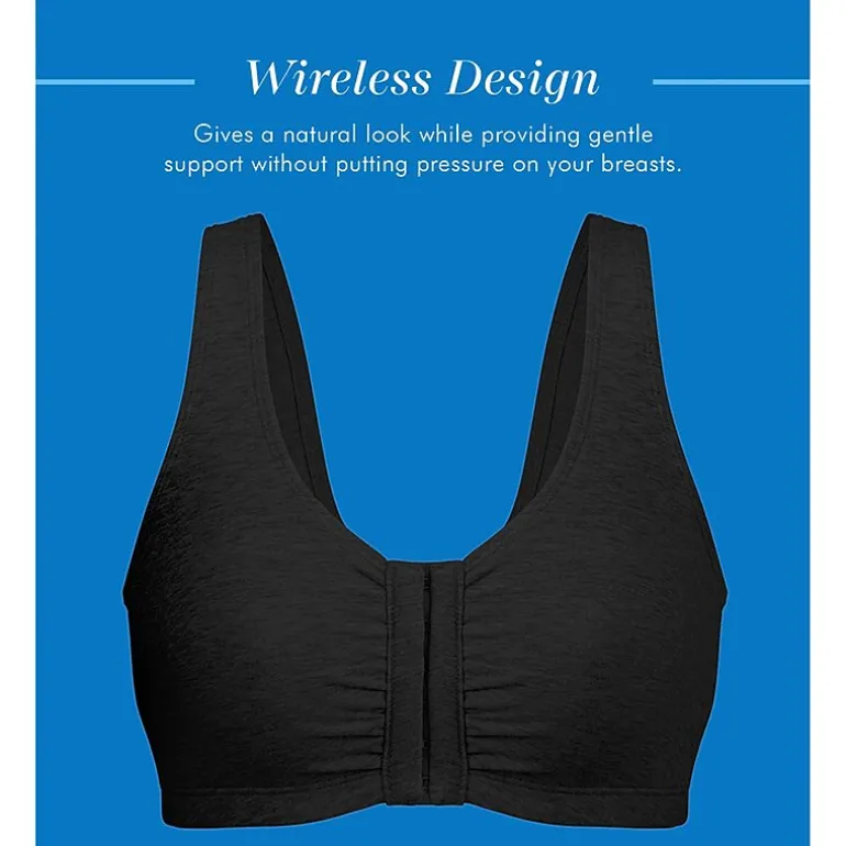 Bestform Comfortable Unlined Wireless Cotton Stretch Sports Bra with Front Closure- 5006014