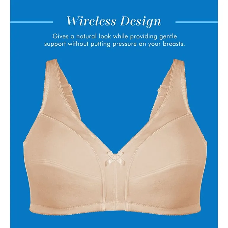 Bestform Comfortable Wireless Cotton Bra with Unlined Seamed Cups-5006825